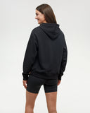 Tentree Womens Restoration Woodblock Eco-Friendly Drawcord Graphic Hoodie - Meteorite Black Lime Green