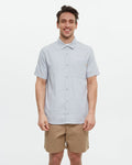 Tentree Mens Dundas Button Front Shortsleeve Shirt - Blue Haze