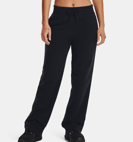 Under Armour Women's UA Rival Fleece Straight Leg Pant - Black / White - 001
