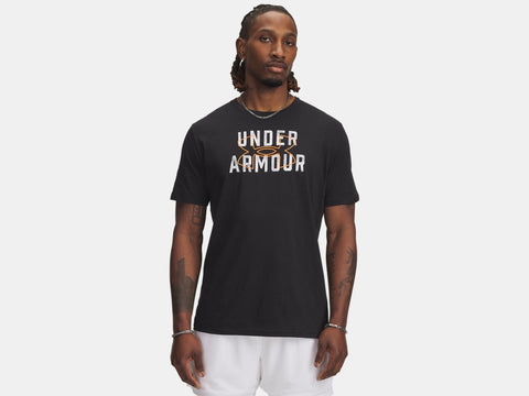 Under Armour Men's UA Wordmark Logo Short Sleeve - Black / White - 001
