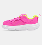 Under Armour Girls' Infant UA Assert 10 AC Running Shoes - Rebel Pink / High Vis Yellow / White - 652