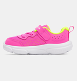 Under Armour Girls' Infant UA Assert 10 AC Running Shoes - Rebel Pink / High Vis Yellow / White - 652
