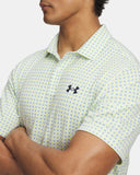 Under Armour Men's UA Matchplay Printed Polo - White / Green Citrine / Academy - 102