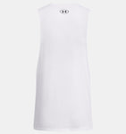 Under Armour Men's UA Left Chest Cut-Off Tank - White / Black - 100