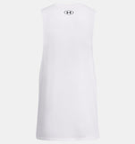 Under Armour Men's UA Left Chest Cut-Off Tank - White / Black - 100