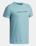 Under Armour Boys' UA Wordmark Blur SS Tee - Blue Haze / Orange Bloc - 425