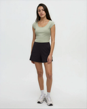 Tentree Women's Solstice Flat Front Pull-On Short - Meteorite Black