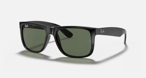 Ray-Ban Justin Sunglasses - Black W/ Dark Green