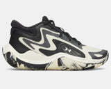 Under Armour Unisex GS UA Jet '25 Basketball Shoes - Black / Winter White - 003