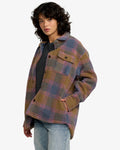 RVCA Womens Birdie Sherpa Jacket - Stone Blue