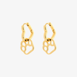 Pura Vida Paw Heart Hoop Earrings ~ Gold