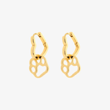 Pura Vida Paw Heart Hoop Earrings ~ Gold