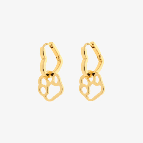 Pura Vida Paw Heart Hoop Earrings ~ Gold