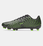 Under Armour Unisex UA Shadow Select 4 FG Soccer Cleats - Black / Titan Gray / Hyper Green - 001