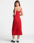 RVCA Womens Lets Dance Slip Dress - Pepper Red