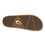 OluKai Womens Kīpe‘a ‘Olu Leather Slide Sandals - Puka / Tan
