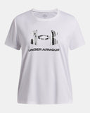 Under Armour Girls UA Tech™ Print Fill Tee - White / Black - 100