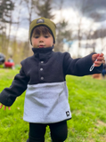 Burton Toddlers' Cinder Fleece Anorak - True Black / Gray Heather