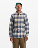 Volcom Mens Caden Plaid Long Sleeve Shirt - Dirty White