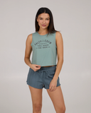 Salty Crew Womens Night Bite Cropped Tank - Sage