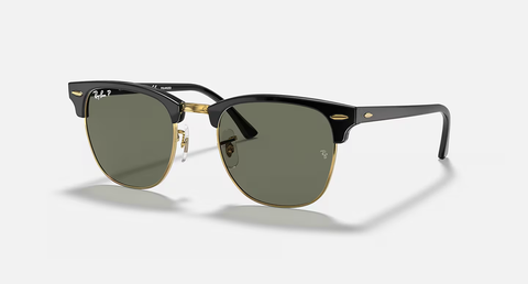 Ray-Ban Clubmaster Sunglasses - Black W/ G-15 Green Polar