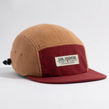 Coal The Bridger Fleece 5 Panel Cap - Burgundy/Light Brown
