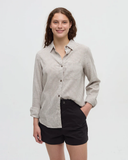 Tentree Women's Sloan Shirt - Clay Railroad Stripe