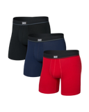 Saxx Essential Cotton (3 Pack) Underwear - Red/Maritime/Black