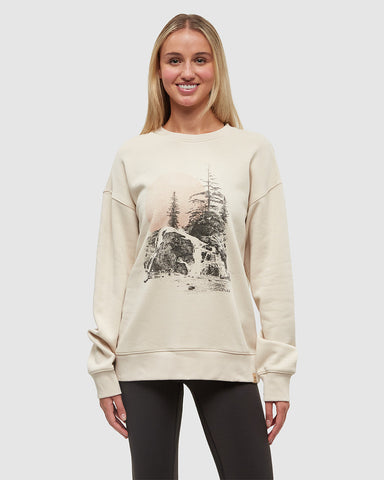 Tentree Women's Backcountry Crew - Warm Oak / Dusty Terracotta