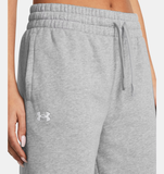 Under Armour Women's UA Rival Fleece Straight Leg Pant - Mod Gray Light Heather / White - 011