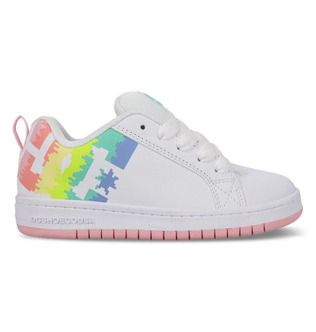 DC Kids Court Graffik Shoe - White/Pink
