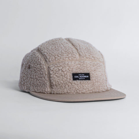 Coal The Linus Fleece 5 Panel Cap - Khaki