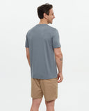 Tentree Mens Seaforestation Logo Shirt -Anchor Grey / Sea Blue