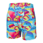 Saxx Mens Oh Buoy Stretch Volley 5" Swim Short - Coast 2 Coast - Blue Multi