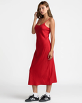 RVCA Womens Lets Dance Slip Dress - Pepper Red