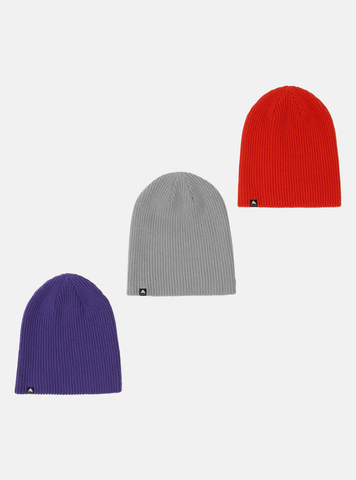 Burton Recycled DND Beanie (3 Pack) - Prism Violet / Fiesta Red / Gray Cloud