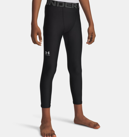 Under Armour Boys' HeatGear® Armour Leggings - Black / White - 001