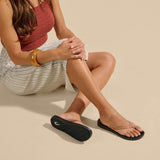 OluKai Women's Lalahi Leather Beach Sandals - Tan / Lava Rock