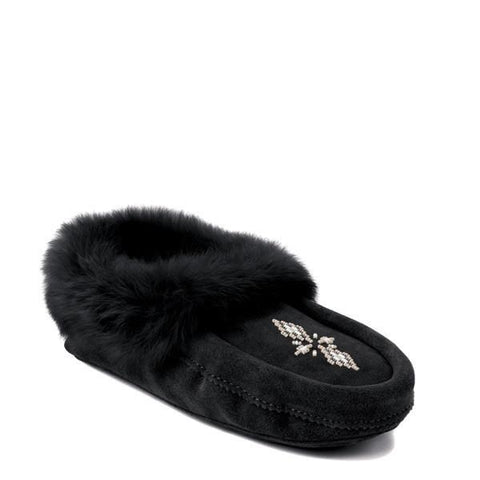 Manitobah Women's Tipi Suede Moccasin - Black