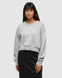 Tentree Women's Bluffs Cropped Crew - Harbour Grey Heather