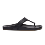 OluKai Women's Kīpe‘a Lipi Elevated Leather Sandals - Black