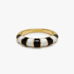 Pura Vida Striped Enamel Ring ~ Gold