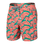 Saxx Mens Betawave 7" Swim Shorts -  Mega Melon - Multi