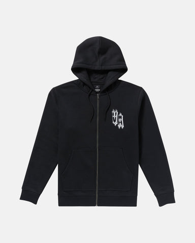 RVCA Mens Tiger Eyes Zip Up Hoodie - Black