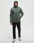 Tentree Mens Nimbus Water Repellent Hooded Rain Jacket - Deep Olive