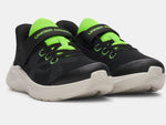 Under Armour Boys' GS UA Pursuit 4 AC Running Shoes - Black / Hyper Green - 005