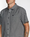 RVCA Mens Overspray Short Sleeve Shirt - Black/White
