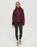 Tentree Women's Snowcrest Full Zip - Deep Burgundy / Deep Burgundy