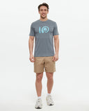 Tentree Mens Seaforestation Logo Shirt -Anchor Grey / Sea Blue