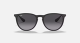 Ray-Ban Erika Sunglasses - Rubber Black W/ Light Grey Gradient Polar